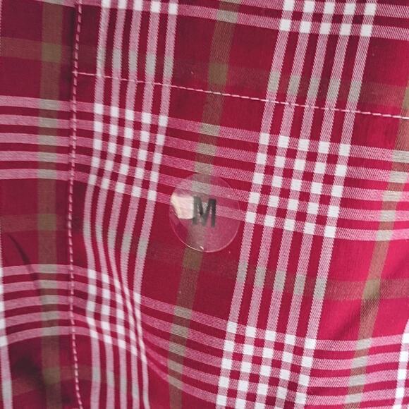 NWT SADDLEBRED Classic Fit Red Plaid Short Sleeve Shirt M Easy Care Dadcore - Picture 8 of 11